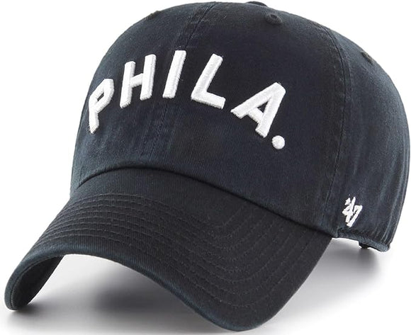 Men's Philadelphia Phillies MLB '47 Brand Black 1900 Vintage Clean Up Adjustable Hat