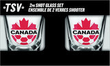 Team Canada Current Logo Shot Glasses Set of Two 2oz International Soccer - The Sports Vault