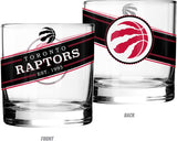 Toronto Raptors Black Label Rocks Glass Set of Two 10oz NBA Basketball - The Sports Vault