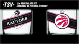 Toronto Raptors Black Label Rocks Glass Set of Two 10oz NBA Basketball - The Sports Vault