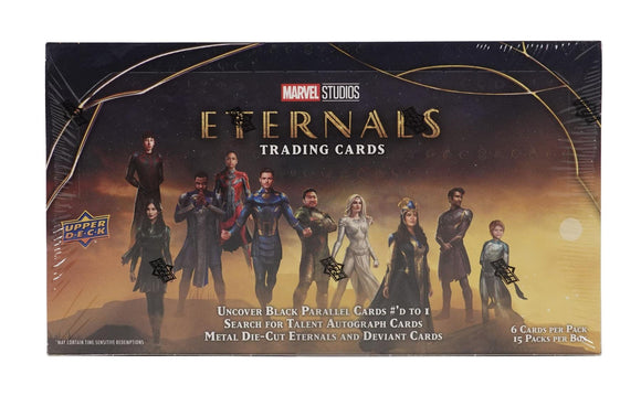 2023 Upper Deck Marvel Studios Eternals Hobby Box 15 Packs per Box, 6 Cards per Pack