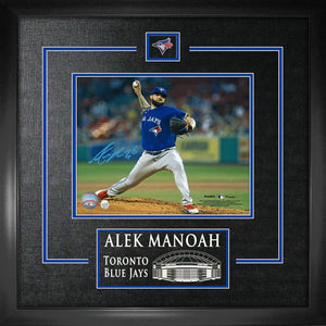 Alek Manoah Signed Framed Toronto Blue Jays 8x10 Blue Wind Up Photo