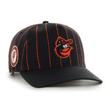 Men's Baltimore Orioles '47 x Rawlings Pinstripe Hitch Adjustable Hat - Black/Orange