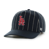 Men's Los Angeles Angels '47 x Rawlings Pinstripe Hitch Adjustable Hat - Black/White