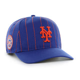Men's New York Mets '47 x Rawlings Pinstripe Hitch Adjustable Hat - Royal/Orange