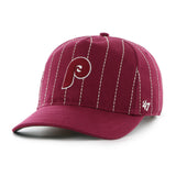 Men's Philadelphia Phillies '47 x Rawlings Pinstripe Hitch Adjustable Hat - Maroon/White