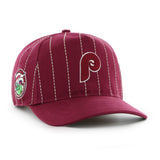 Men's Philadelphia Phillies '47 x Rawlings Pinstripe Hitch Adjustable Hat - Maroon/White