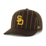 Men's San Diego Padres '47 x Rawlings Pinstripe Hitch Adjustable Hat - Brown/Yellow