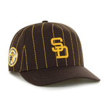 Men's San Diego Padres '47 x Rawlings Pinstripe Hitch Adjustable Hat - Brown/Yellow