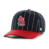 Men's St Louis Cardinals '47 x Rawlings Pinstripe Hitch Adjustable Hat - Black/Red