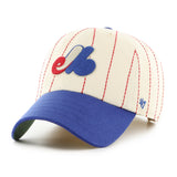Men's Montreal Expos '47 x Rawlings Pinstripe Clean Up Adjustable Hat - Natural/Blue