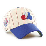Men's Montreal Expos '47 x Rawlings Pinstripe Clean Up Adjustable Hat - Natural/Blue
