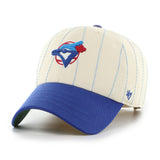 Men's Toronto Blue Jays '47 x Rawlings Pinstripe Clean Up Adjustable Hat - Natural/Blue