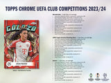 2023/24 Topps Chrome UEFA Club Competitions Soccer Hobby Box 20 Packs Per Box, 4 Cards Per Pack