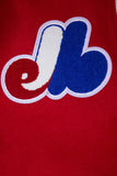 Men's MLB Montreal Expos Retro Classic Rib Wool Red Varsity Jacket By Pro Standard