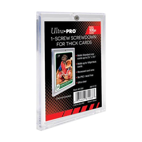 Ultra Pro 1 Screw Screwdown Recessed Thick Trading Card Holder Protector - 100 Pt.