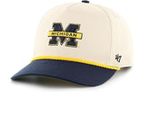 Men's '47 Brand NCAA Michigan Wolverines Natural Rope TT Hitch Adjustable Snapback Hat - Beige/Navy