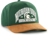 Men's 47 NCAA Michigan State Spartans Break Wood Suede Hitch Adjustable Snapback Hat - Green