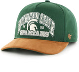 Men's 47 NCAA Michigan State Spartans Break Wood Suede Hitch Adjustable Snapback Hat - Green