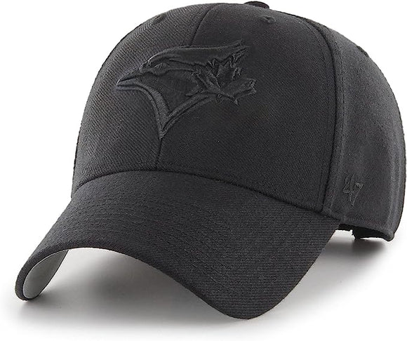 Toronto Blue Jays Black on Black '47 MVP Adjustable Cap Hat MLB Baseball One Size Fits Most
