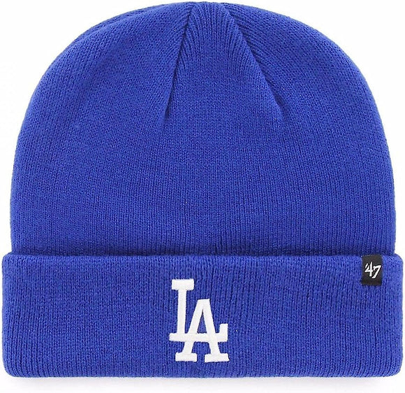 Men's Los Angeles Dodgers MLB Baseball Raised Cuff Team Colour Knit Beanie Toque OSFM