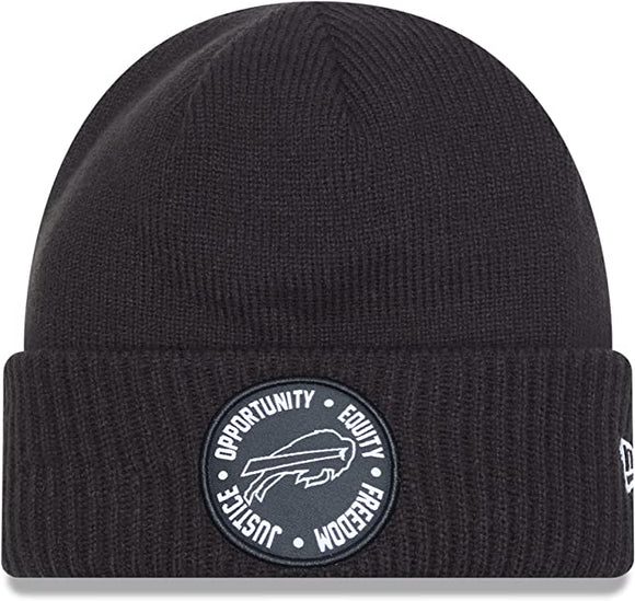 Buffalo Bills NFLFootball New Era 2022 Inspire Change Cuffed Knit Hat - Black