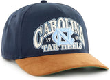 Men's 47 NCAA North Carolina Tar Heels Break Wood Suede Hitch Adjustable Snapback Hat - Navy