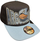 Men's New Era 9FIFTY CFL Toronto Argonauts Big Block 2025 A-Frame Turf Traditions Sideline Two Tone Snapback Hat - Navy/Blue
