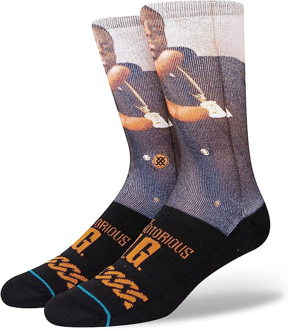 Music Legend Biggie Notorious BIG The King of NY Stance Crew Socks - Size Large