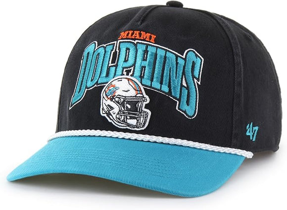 Men's Miami Dolphins NFL 47 Brand Black Palermo Hitch Snapback Hat