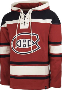 Men's Montreal Canadiens NHL Hockey '47 Brand Heavyweight Jersey Lacer Hoodie