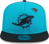 Men's New Era Aqua/Black Miami Dolphins  2024 Inspire Change A-Frame 9FIFTY Snapback Hat