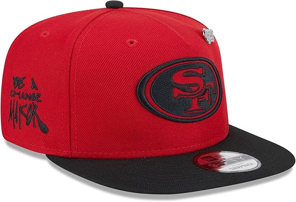 Men's New Era Red/Black San Francisco 49ers 2024 Inspire Change A-Frame 9FIFTY Snapback Hat