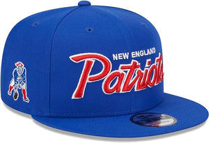 Men’s NFL New England Patriots New Era Evergreen Script 9FIFTY Snapback Hat – Royal