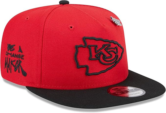 Men's New Era Red/Black Kansas City Chiefs 2024 Inspire Change A-Frame 9FIFTY Snapback Hat