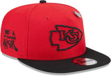 Men's New Era Red/Black Kansas City Chiefs 2024 Inspire Change A-Frame 9FIFTY Snapback Hat
