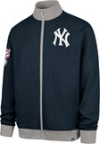 Men's '47 Brand MLB New York Yankees Relief Pitcher Pique Full Zip Track Jacket - Navy Blue