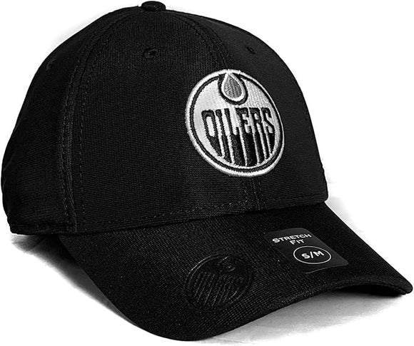 Men's American Needle NHL Edmonton Oilers Platinum E-Boss Stretch Fit Hat - Black