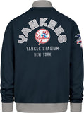 Men's '47 Brand MLB New York Yankees Relief Pitcher Pique Full Zip Track Jacket - Navy Blue