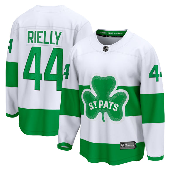 Men's Toronto Maple Leafs Morgan Rielly Fanatics Branded White St. Patricks Alternate Premier Breakaway Player Jersey