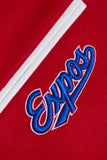 Men's MLB Montreal Expos Retro Classic Rib Wool Red Varsity Jacket By Pro Standard