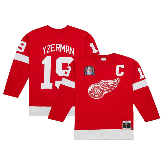 Men's Detroit Red Wings Steve Yzerman Mitchell & Ness Red Captain Patch 1996/97 Blue Line Player Jersey
