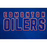 Men's NHL Hockey Edmonton Oilers Rib Wool Navy/White Varsity Jacket By Pro Standard