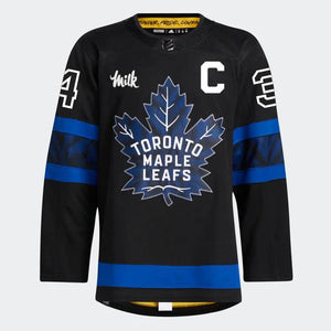 Men's Toronto Maple Leafs adidas Authentic X Drew House Flipside Alternate Jersey - Auston Matthews With C & Milk Patch