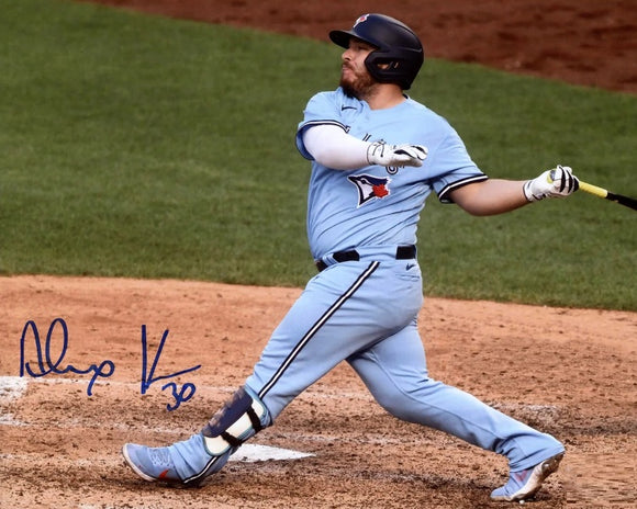 Alejandro Kirk Toronto Blue Jays Signed 8x10 MLB Baseball Swinging The Bat Photo
