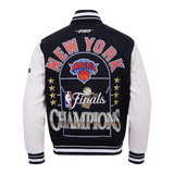 Men's NBA Finals New York Knicks 2026 Champions Wool & Vegan Leather Varsity Jacket