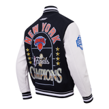 Men's NBA Finals New York Knicks 2026 Champions Wool & Vegan Leather Varsity Jacket