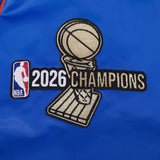 Men's New York Knicks 2026 NBA Championship Button Up Satin Jacket - Royal Blue