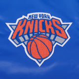 Men's New York Knicks 2026 NBA Championship Button Up Satin Jacket - Royal Blue