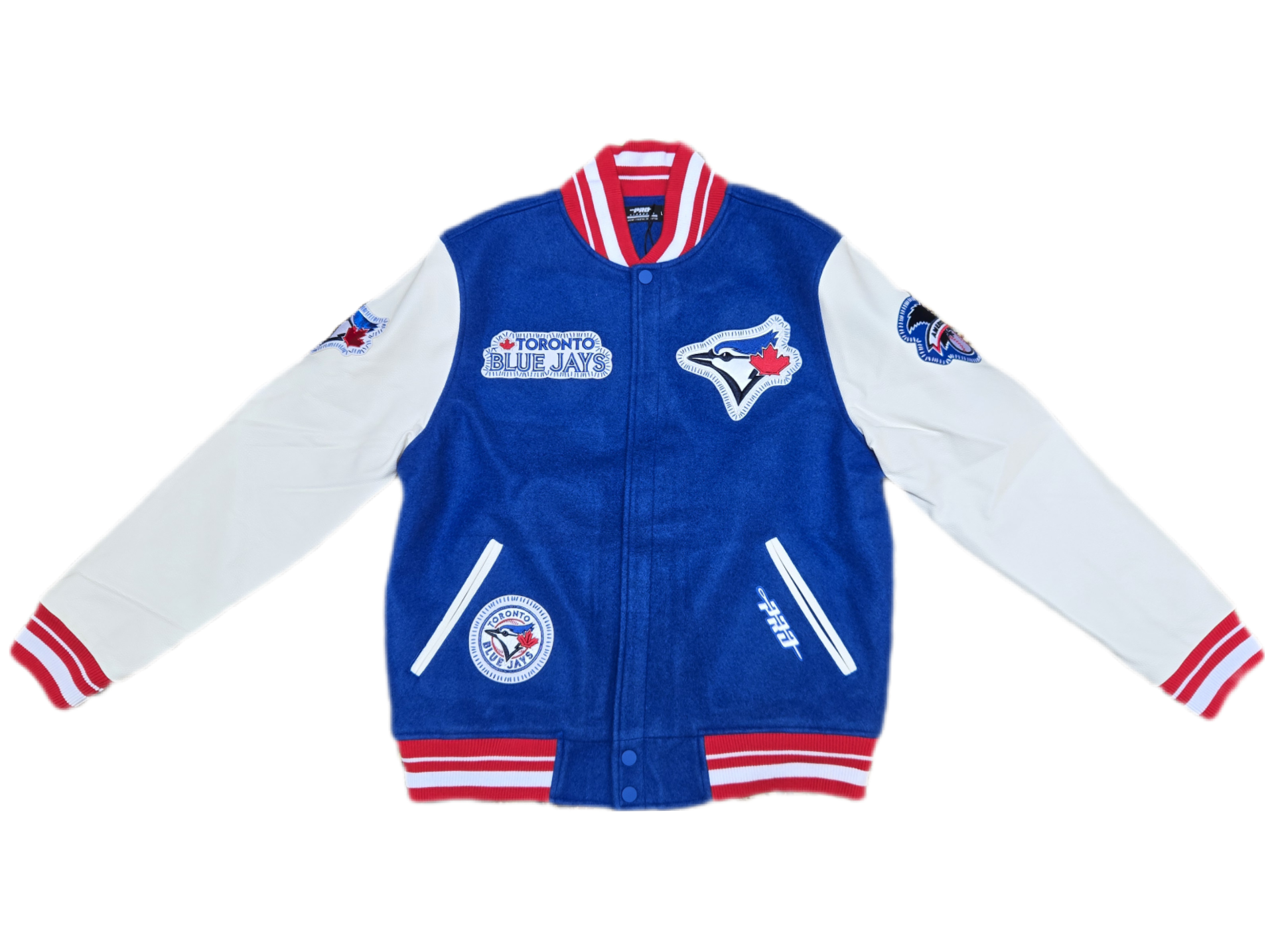 Blue White Toronto Blue Jays MLB Baseball Varsity Jacket - la jacket Blue White Toronto Blue Jays MLB Baseball Varsity Jacket - la jacket